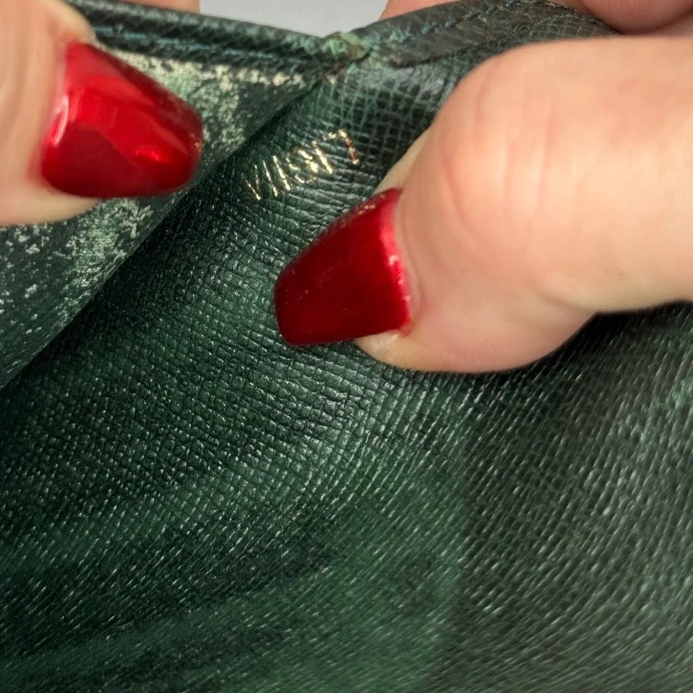 Louis Vuitton Monogram Long Wallet‎ Green Taiga Leather#343